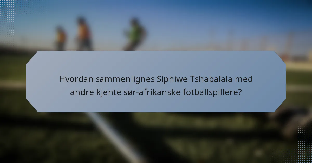 Hvordan sammenlignes Siphiwe Tshabalala med andre kjente sør-afrikanske fotballspillere?