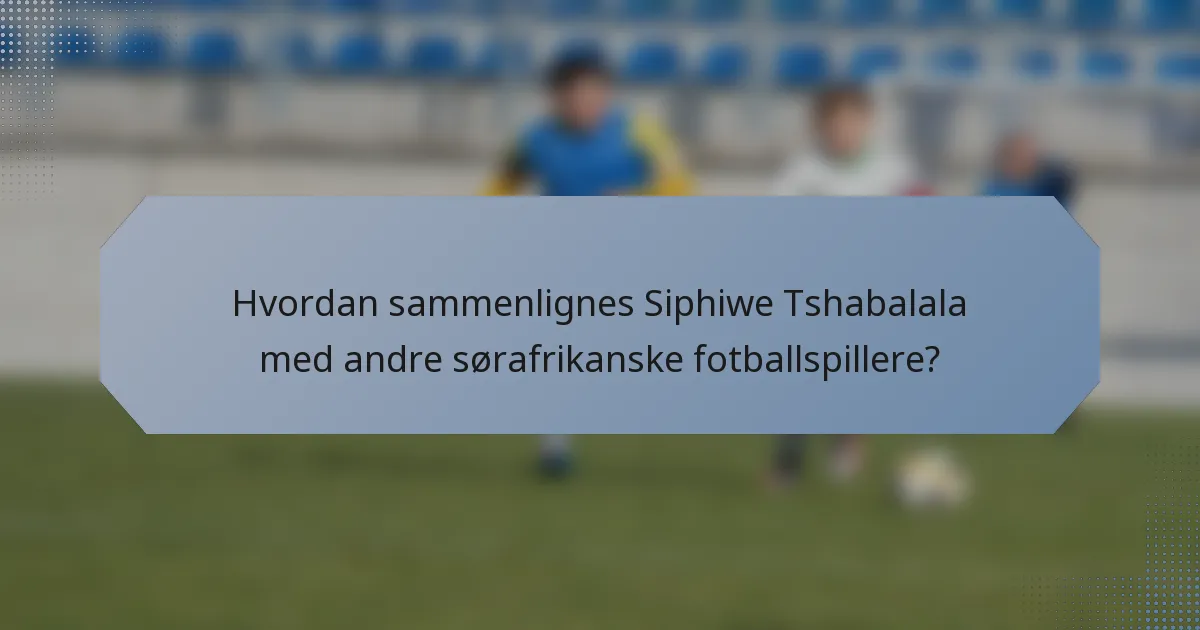 Hvordan sammenlignes Siphiwe Tshabalala med andre sørafrikanske fotballspillere?